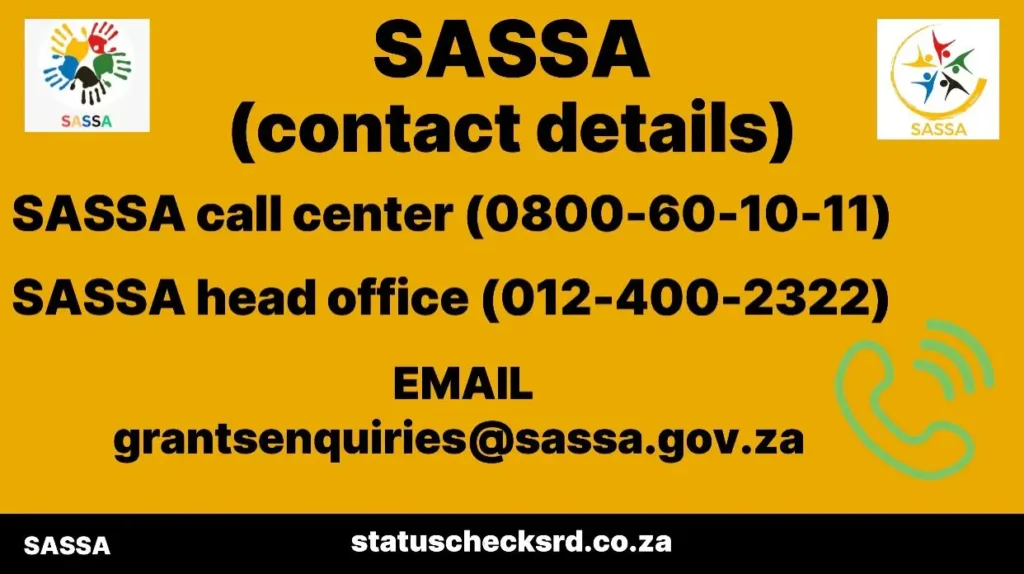 SASSA WhatsApp number and contact details for SRD grant