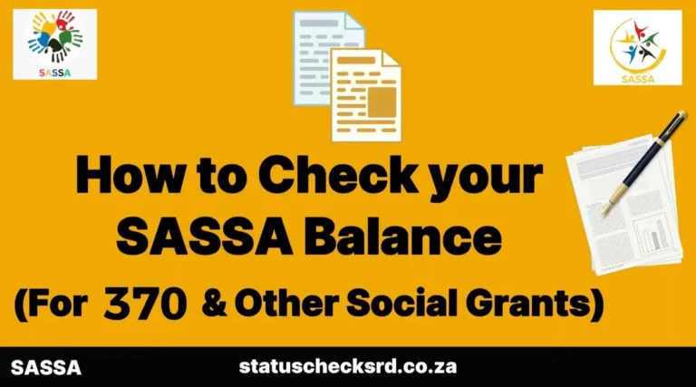 SASSA SRD Balance check