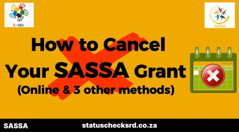 cancel SASSA application online